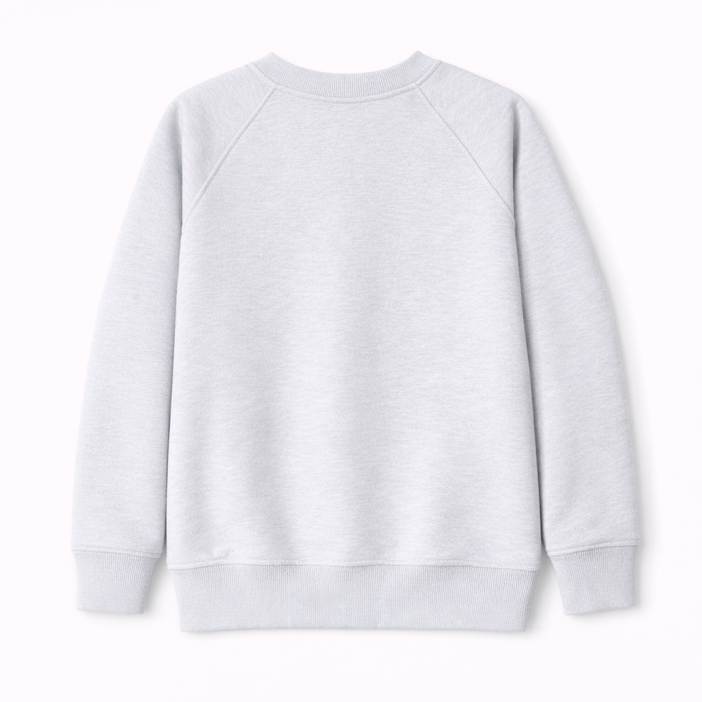 Kinder Sweatshirt aus Baumwolle Hellgrau/Weiß