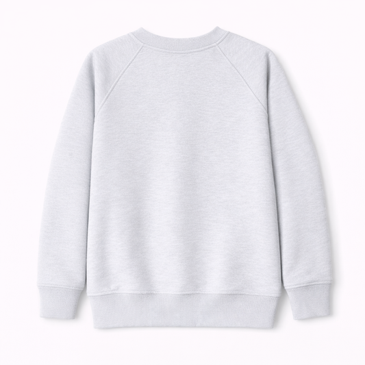 Kinder Sweatshirt aus Baumwolle Hellgrau/Weiß