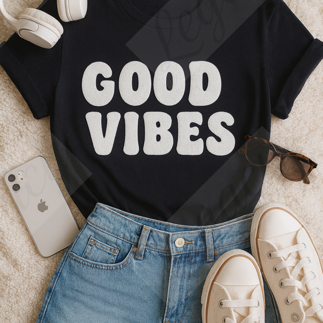 Good Vibes.Damen T-Shirt Puff Edition/Nachhaltige Baumwolle - Adi-Alex-Legacy