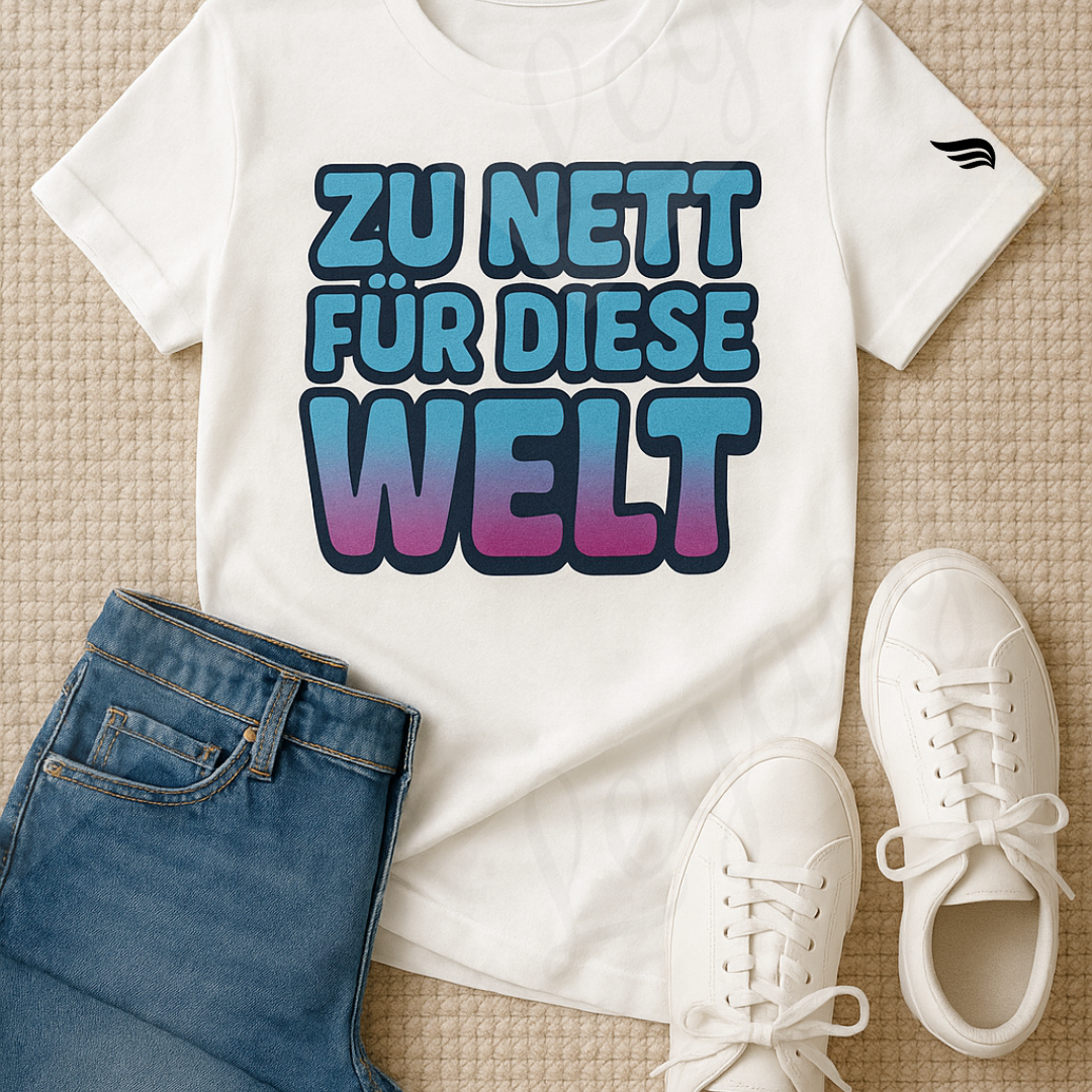 ZU NETT FÜR DIESE WELT-Damen T-Shirt mit DTF Print - Adi-Alex-Legacy