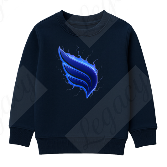 Power Legacy Dunkel Blau-Kinder Sweatshirt-Hochwertiger DTF Print/Weiche Baumwolle - Adi-Alex-Legacy