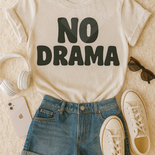 No Drama. Damen T-Shirt Puff Edition/Nachhaltige Baumwolle - Adi-Alex-Legacy