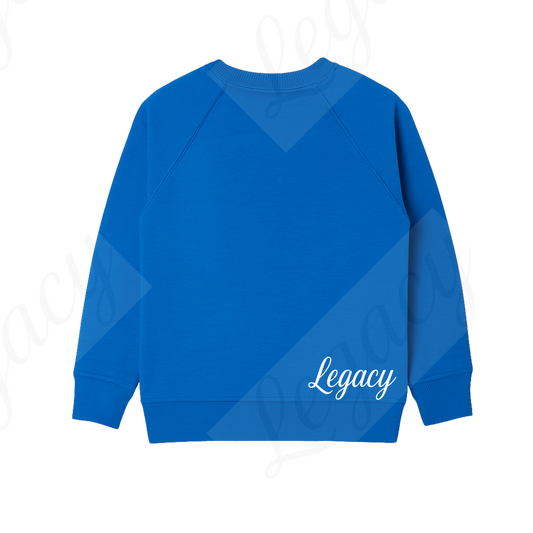 Kinder Sweatshirt Herzen aus Baumwolle Blau