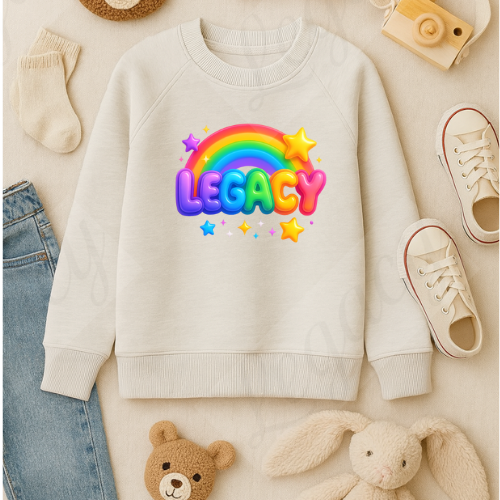 Bubble Legacy- Hell Grau Kinder Sweatshirt-Hochwertiger DTF Print/Weiche Baumwolle/kleinere kinder - Adi-Alex-Legacy