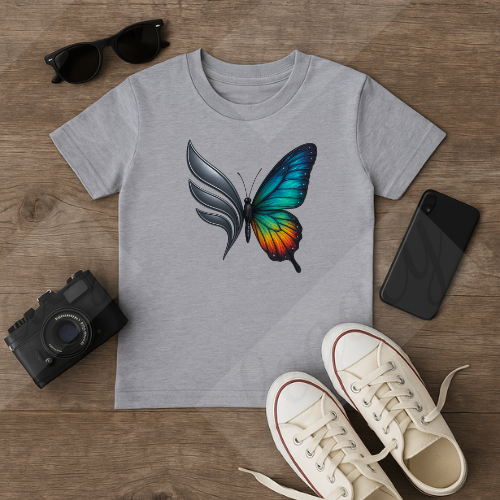 Set Kinder Sweatshirt Grau+T-Butterfly Legacy-Kinder Sweatshirt-Hochwertiger DTF Print/Weiche Baumwolle - Adi-Alex-Legacy