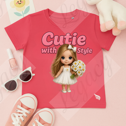 Cutie with Style-Kinder T-Shirt-Hochwertiger DTF Print/Größen 86-128 - Adi-Alex-Legacy