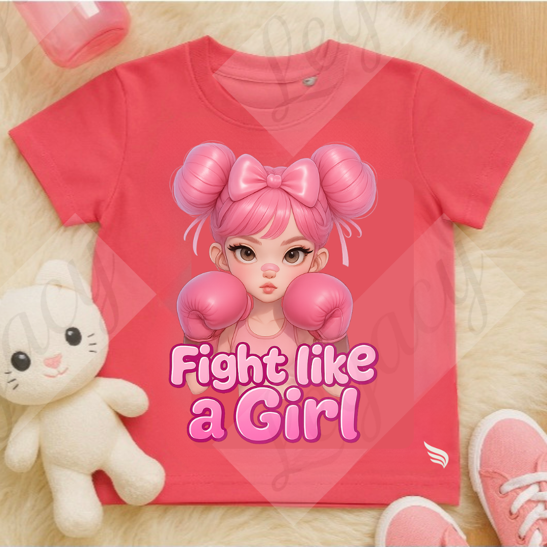 Fight like a Girl-Kinder T-Shirt-Hochwertiger DTF Print/Größen 86-128 - Adi-Alex-Legacy