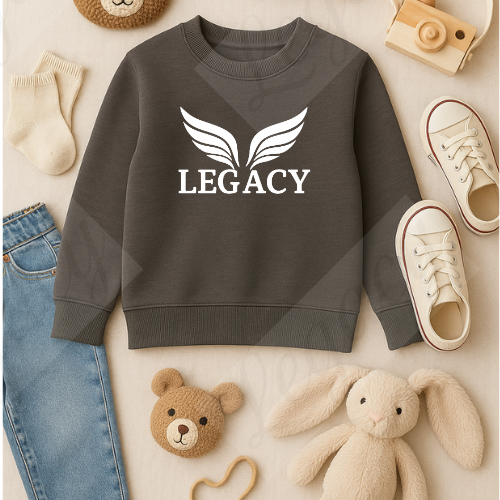 Legacy Original Dunkel Grau -Kinder Sweatshirt-Hochwertiger DTF Print/Weiche Baumwolle - Adi-Alex-Legacy