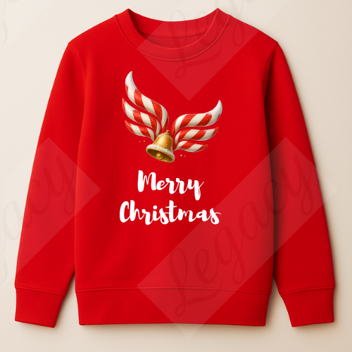 Merry Christmas-Rot Kinder Sweatshirt-Hochwertiger DTF Print/Weiche Baumwolle - Adi-Alex-Legacy