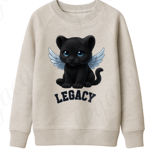 Black Panther Hell Grau -Kinder Sweatshirt-Hochwertiger DTF Print/Weiche Baumwolle 104-140 - Adi-Alex-Legacy