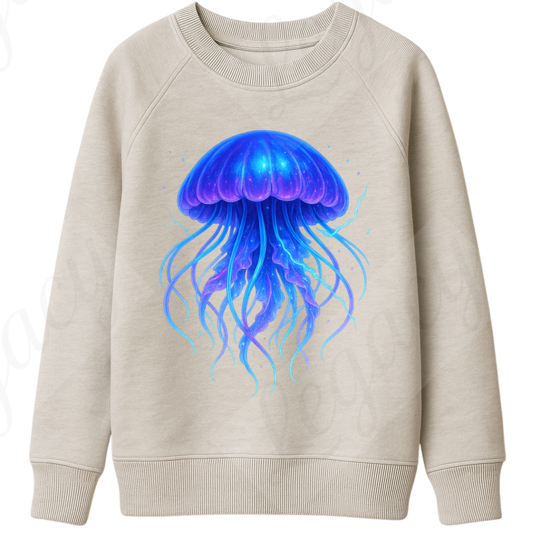 Sweatshirt Galaxy Jellyfish-Hell Grau