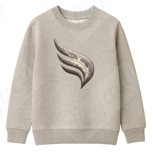 Broken Wing Reborn Grau-Kinder Sweatshirt-Hochwertiger DTF Print/Weiche Baumwolle - Adi-Alex-Legacy