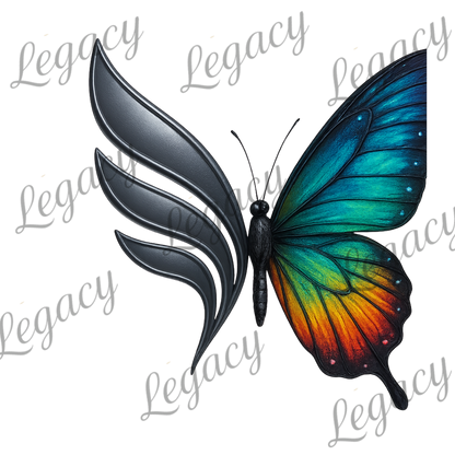 Set Kinder Sweatshirt Grau+T-Butterfly Legacy-Kinder Sweatshirt-Hochwertiger DTF Print/Weiche Baumwolle - Adi-Alex-Legacy