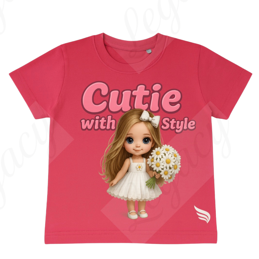 Cutie with Style-Kinder T-Shirt-Hochwertiger DTF Print/Größen 86-128 - Adi-Alex-Legacy