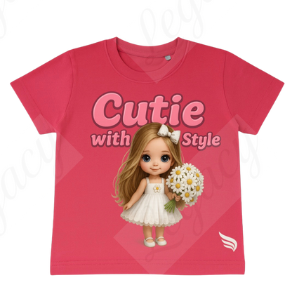 Cutie with Style-Kinder T-Shirt-Hochwertiger DTF Print/Größen 86-128 - Adi-Alex-Legacy