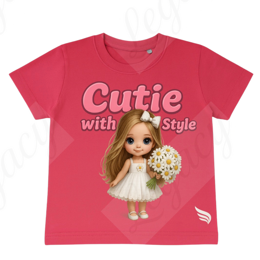 Cutie with Style-Kinder T-Shirt-Hochwertiger DTF Print/Größen 86-128 - Adi-Alex-Legacy