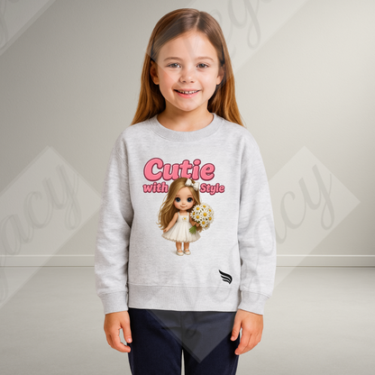 Cutie with Style-Kinder Sweatshirt-Hochwertiger DTF Print/Weiche Baumwolle - Adi-Alex-Legacy