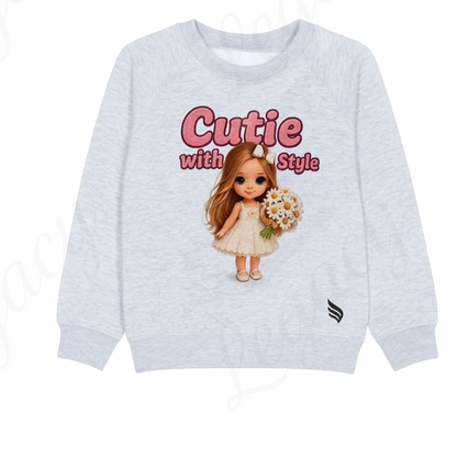 Cutie with Style-Kinder Sweatshirt-Hochwertiger DTF Print/Weiche Baumwolle - Adi-Alex-Legacy