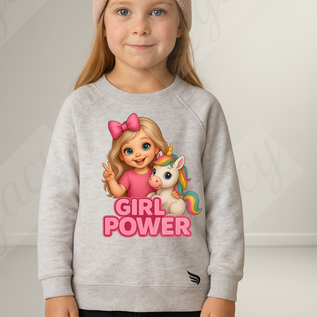 Girl Power-Kinder Sweatshirt-Hochwertiger DTF Print/Weiche Baumwolle - Adi-Alex-Legacy