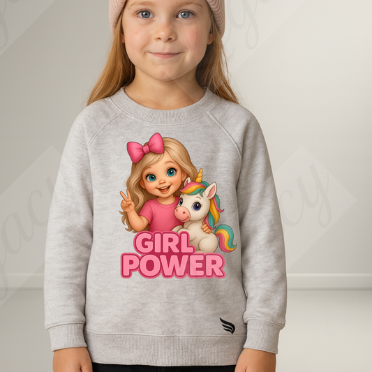 Girl Power-Kinder Sweatshirt-Hochwertiger DTF Print/Weiche Baumwolle - Adi-Alex-Legacy
