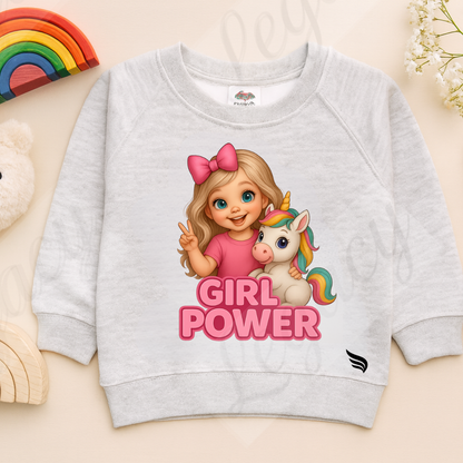 Girl Power-Kinder Sweatshirt-Hochwertiger DTF Print/Weiche Baumwolle - Adi-Alex-Legacy