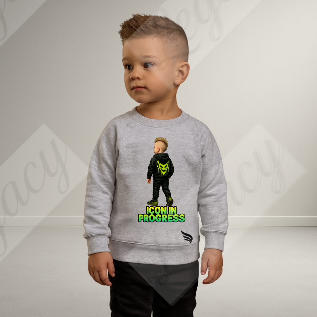 Ikon in Progress-Kinder Sweatshirt-Hochwertiger DTF Print/Weiche Baumwolle - Adi-Alex-Legacy