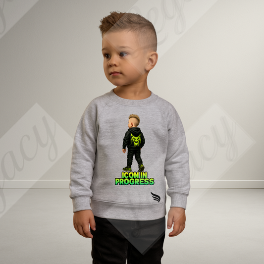 Ikon in Progress-Kinder Sweatshirt-Hochwertiger DTF Print/Weiche Baumwolle - Adi-Alex-Legacy