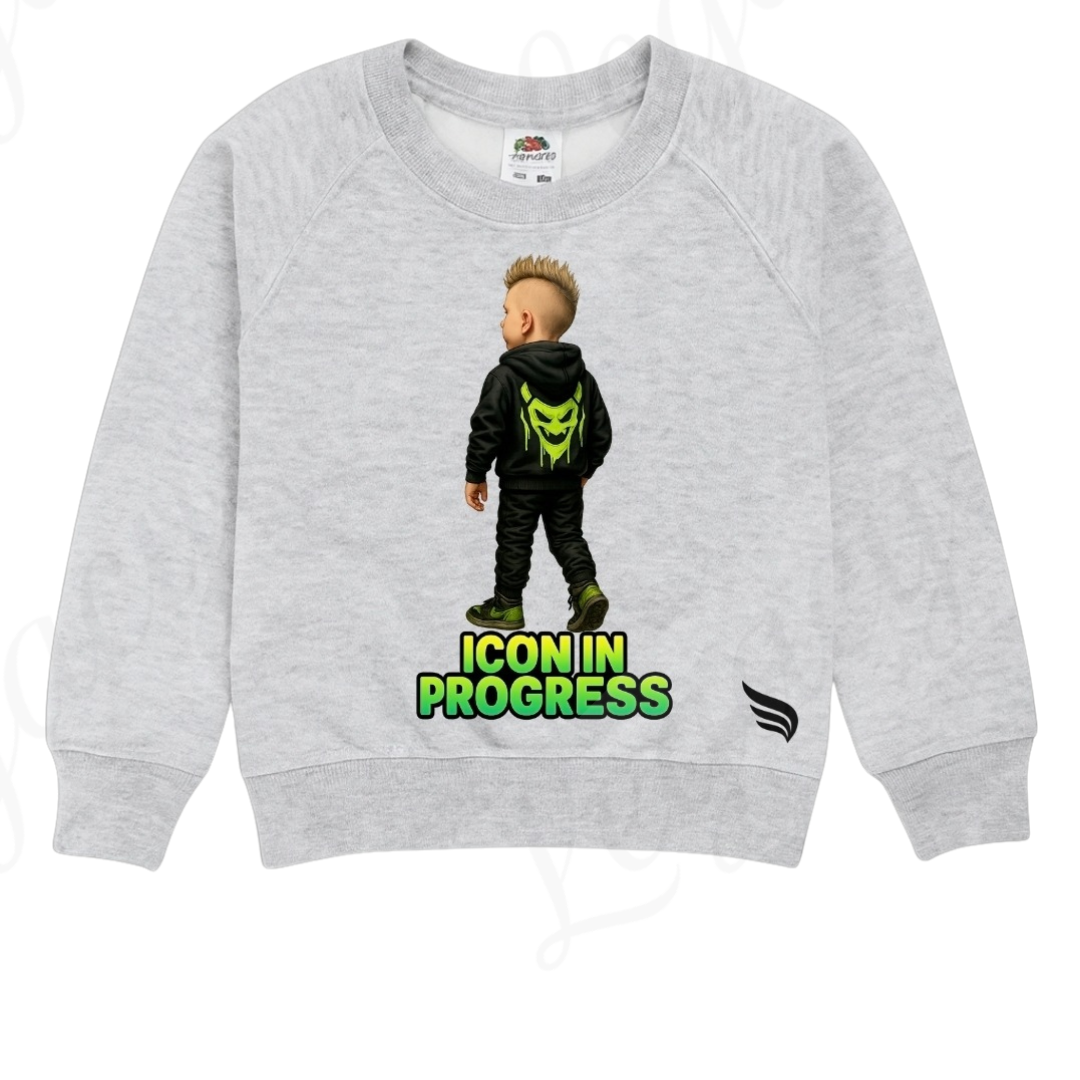 Ikon in Progress-Kinder Sweatshirt-Hochwertiger DTF Print/Weiche Baumwolle - Adi-Alex-Legacy
