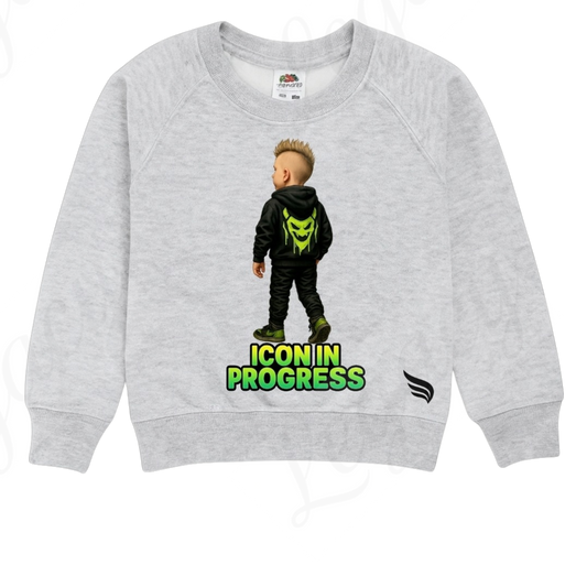 Ikon in Progress-Kinder Sweatshirt-Hochwertiger DTF Print/Weiche Baumwolle - Adi-Alex-Legacy