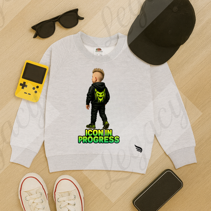 Ikon in Progress-Kinder Sweatshirt-Hochwertiger DTF Print/Weiche Baumwolle - Adi-Alex-Legacy