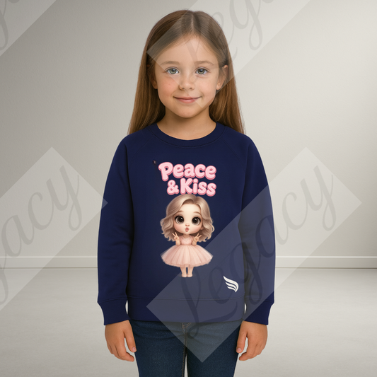 Kiss & Peace-Kinder Sweatshirt-Hochwertiger DTF Print/Weiche Baumwolle - Adi-Alex-Legacy