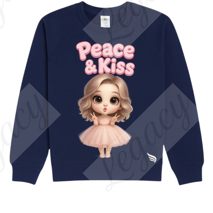 Kiss & Peace-Kinder Sweatshirt-Hochwertiger DTF Print/Weiche Baumwolle - Adi-Alex-Legacy