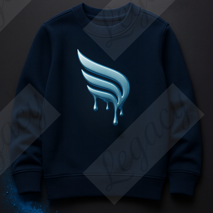 Set Kinder Sweatshirt Dunkel Blau, Weiß+T-Shirt Melt Legacy--Hochwertiger DTF Print/Weiche Baumwolle - Adi-Alex-Legacy