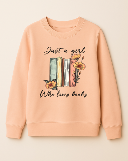 Kinder Sweatshirt Just a Girl Creme Rosa