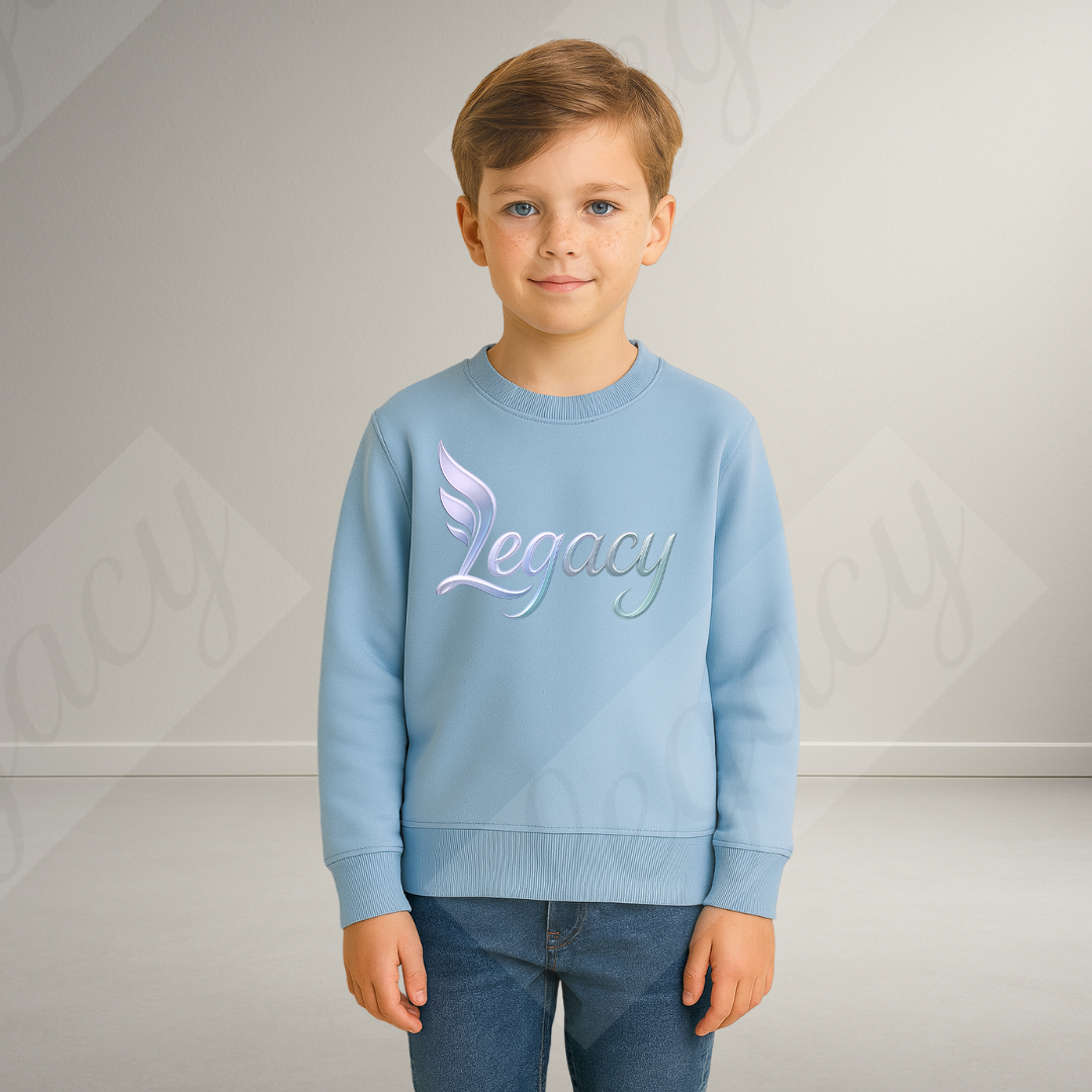 Legacy Boys Original Blau-Kinder Sweatshirt-Hochwertiger DTF Print/Weiche Baumwolle - Adi-Alex-Legacy