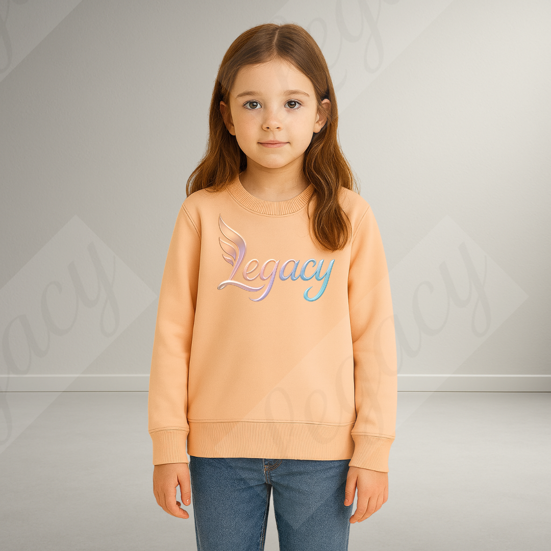 Legacy Girls Original Creamy Rosa-Kinder Sweatshirt-Hochwertiger DTF Print/Weiche Baumwolle - Adi-Alex-Legacy