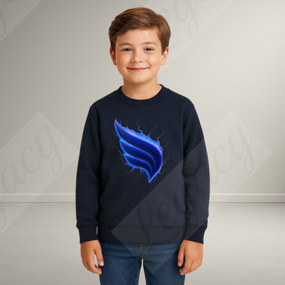 Power Legacy Dunkel Blau-Kinder Sweatshirt-Hochwertiger DTF Print/Weiche Baumwolle - Adi-Alex-Legacy