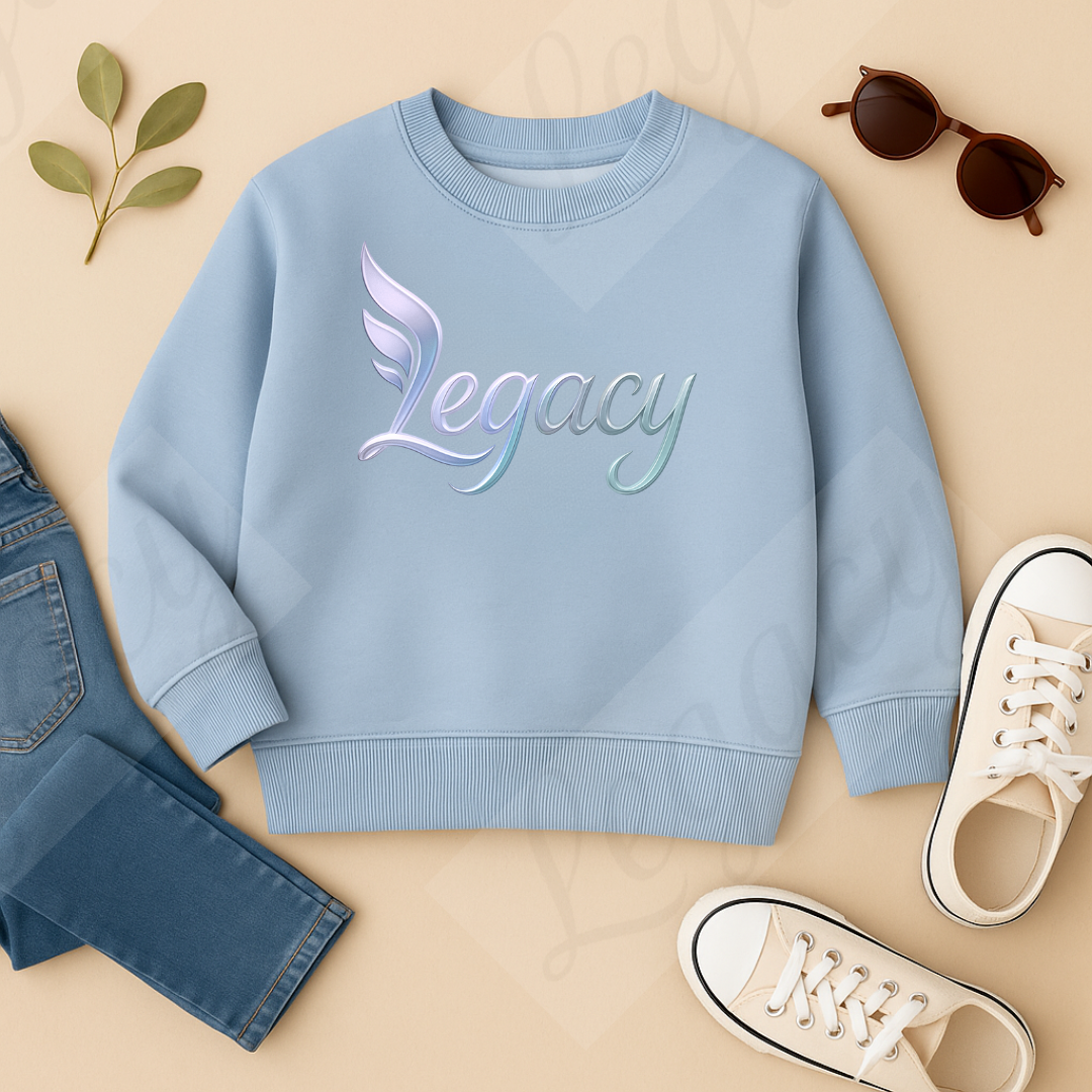 Legacy Boys Original Blau-Kinder Sweatshirt-Hochwertiger DTF Print/Weiche Baumwolle - Adi-Alex-Legacy