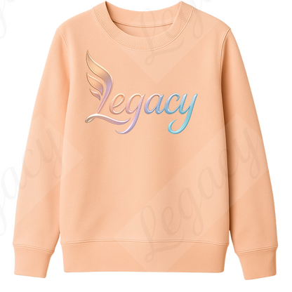Legacy Girls Original Creamy Rosa-Kinder Sweatshirt-Hochwertiger DTF Print/Weiche Baumwolle - Adi-Alex-Legacy
