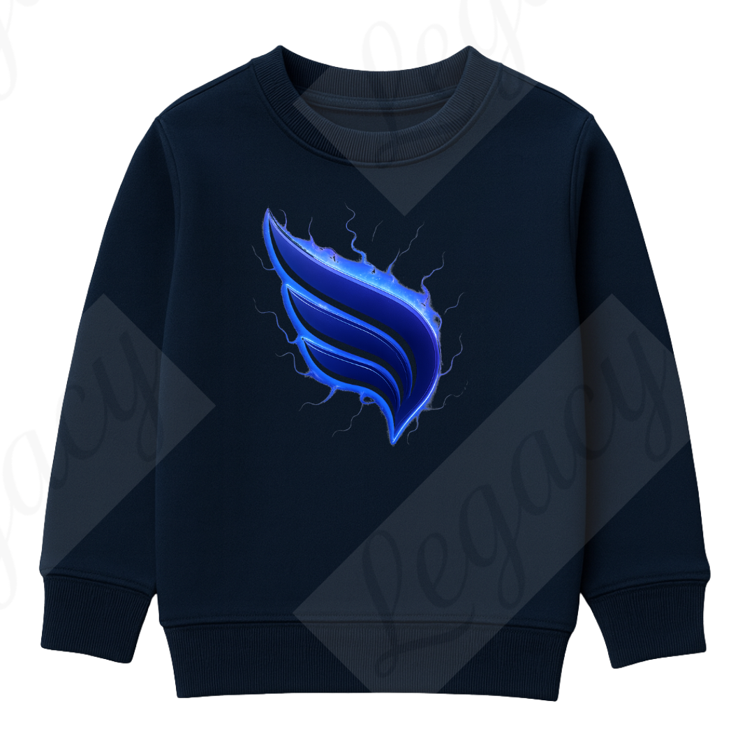 Power Legacy Dunkel Blau-Kinder Sweatshirt-Hochwertiger DTF Print/Weiche Baumwolle - Adi-Alex-Legacy