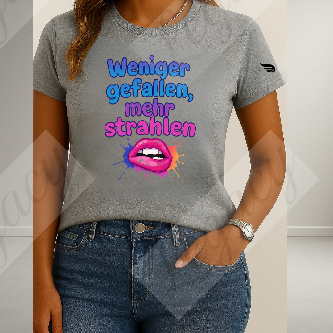 Mehr strahlen-Damen T-Shirt mit DTF Print - Adi-Alex-Legacy