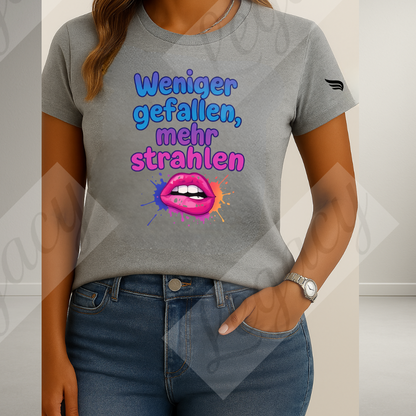 Mehr strahlen-Damen T-Shirt mit DTF Print - Adi-Alex-Legacy