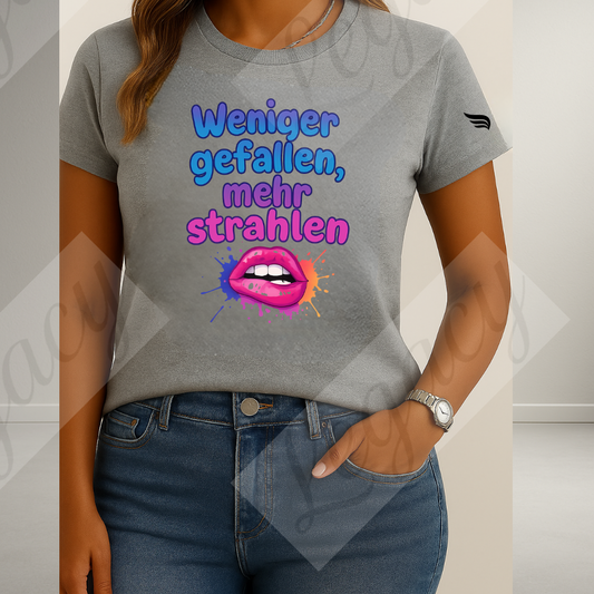 Mehr strahlen-Damen T-Shirt mit DTF Print - Adi-Alex-Legacy