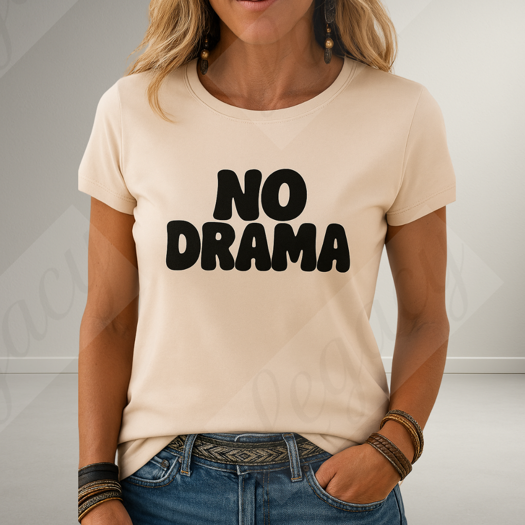 No Drama. Damen T-Shirt Puff Edition/Nachhaltige Baumwolle - Adi-Alex-Legacy