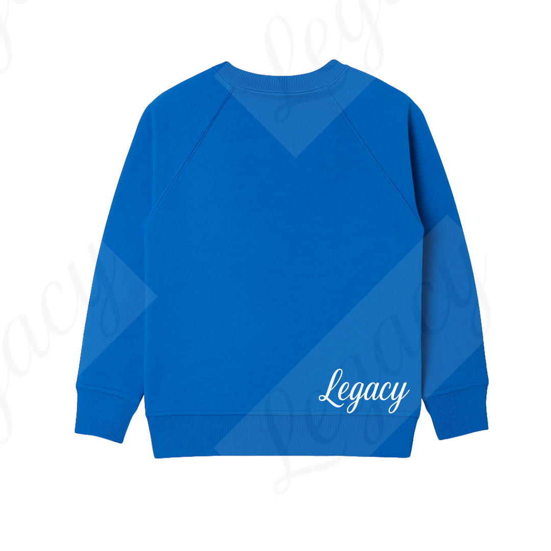 Power Legacy Blau -Kinder Sweatshirt-Hochwertiger DTF Print/Weiche Baumwolle - Adi-Alex-Legacy