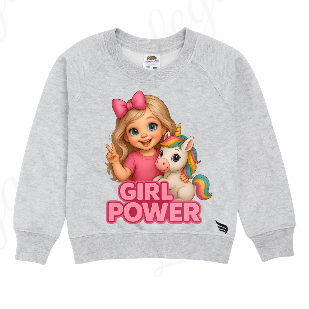 Girl Power-Kinder Sweatshirt-Hochwertiger DTF Print/Weiche Baumwolle - Adi-Alex-Legacy