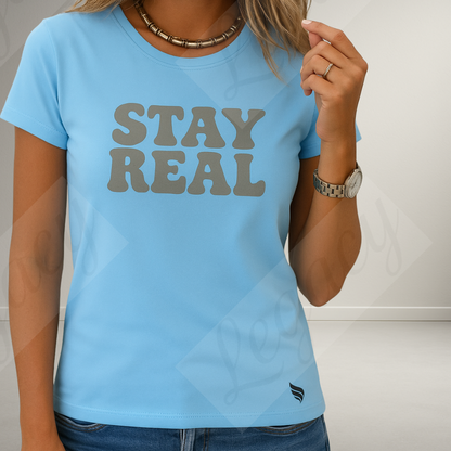 Stay Real. Damen T-Shirt Puff Edition/Nachhaltige Baumwolle - Adi-Alex-Legacy