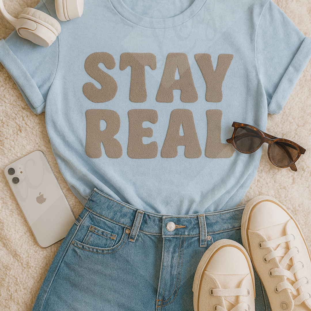 Stay Real. Damen T-Shirt Puff Edition/Nachhaltige Baumwolle - Adi-Alex-Legacy