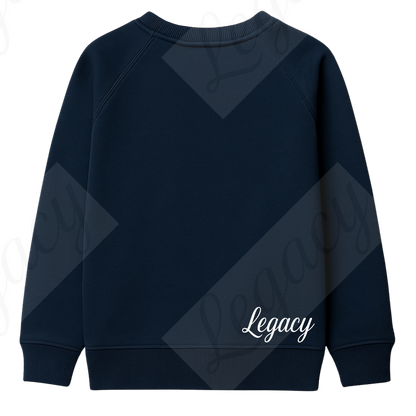 Set Kinder Sweatshirt Dunkel Blau-Weiß+T-Shirt Neon Legacy-Hochwertiger DTF Print/Weiche Baumwolle - Adi-Alex-Legacy