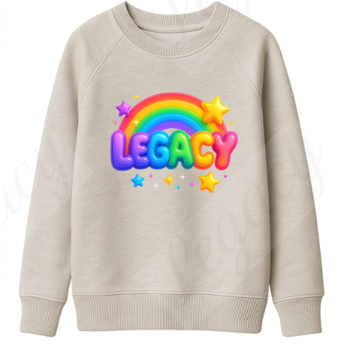 Bubble Legacy- Hell Grau Kinder Sweatshirt-Hochwertiger DTF Print/Weiche Baumwolle/kleinere kinder - Adi-Alex-Legacy